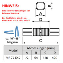 Flexibles Rohr (MF 72 - EXC), weiß
