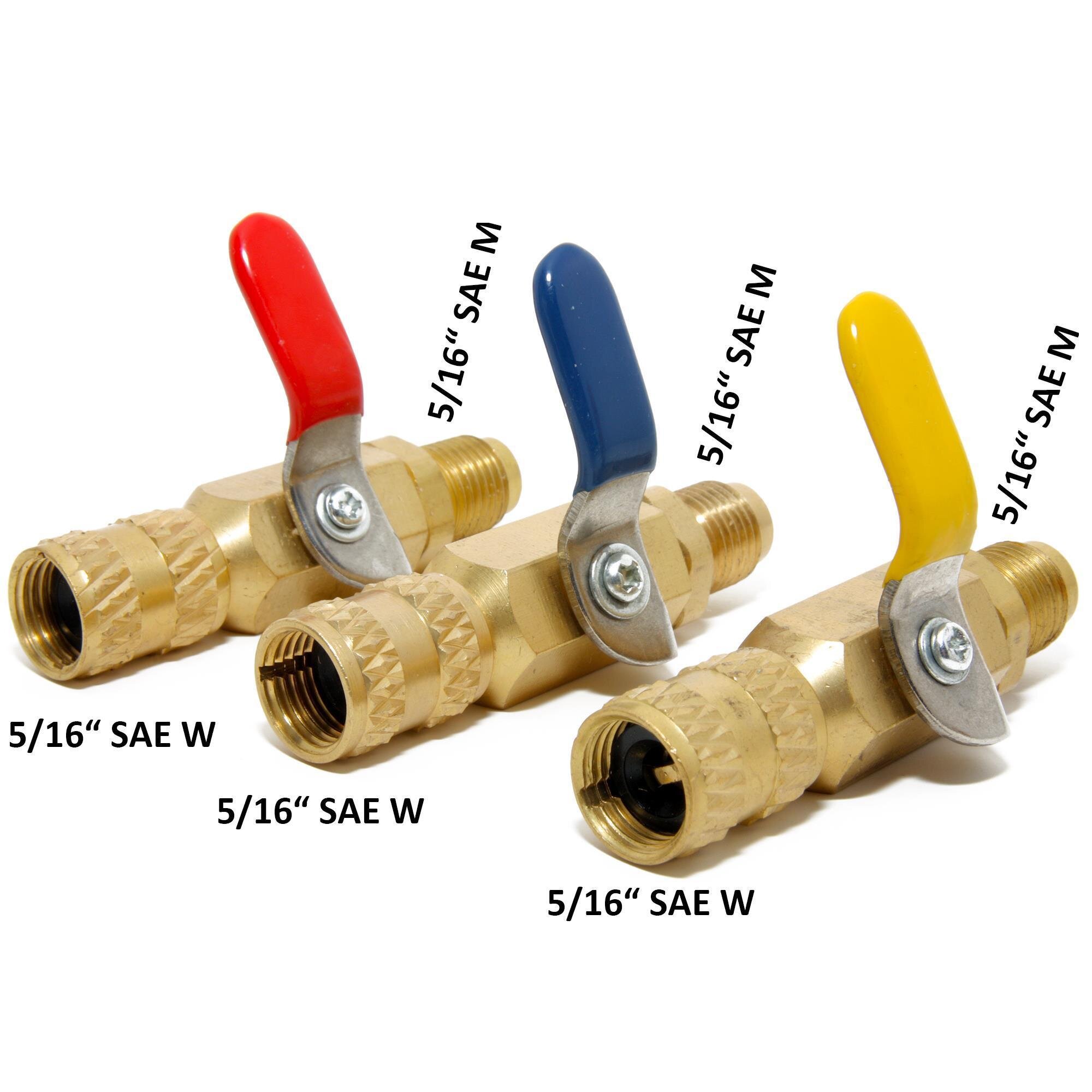 Kugelventil kurz 3er Set 1/4 SAE-M 1/4 SAE-W / R407c, 39,00 Kugelventil kurz 3er Set 1/4 SAE-M 1/4 SAE-W / R407c, 39,00