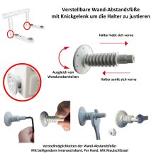 Wandkonsole GIOTTO SG-160 EVO grauweiß Wandhalterung für Split Klimaanlage Aussengerät + zusätzl. Antivibrationsfüße