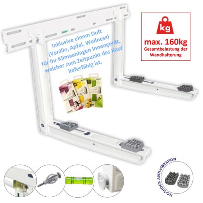 Wandkonsole GIOTTO SG-160 EVO grauweiß Wandhalterung für Split Klimaanlage Aussengerät inkl. Duftfrisch