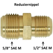 Reduziernippel Messing M5/8 Zoll auf M1/2 Zoll SAE Klimaanlage Verbinder