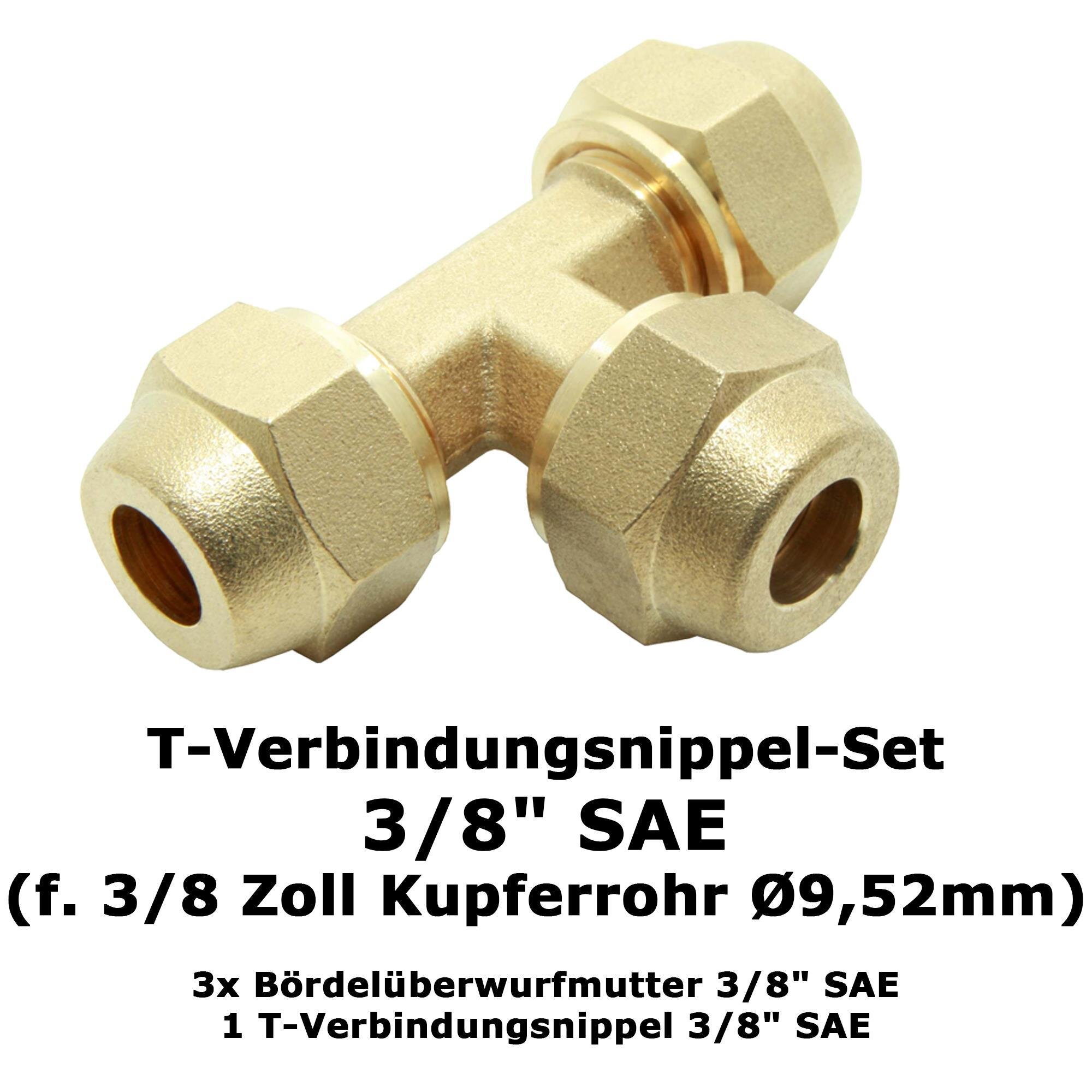 Paket] Verbindungsnippel-Überwurfmutter Montage-SET 3/8-5/8 | für