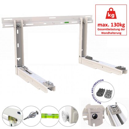 Wandkonsole Leonardo SL-500 grauweiß Wandhalterung für Split Klimaanlage Aussengerät bis 110kg
