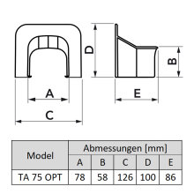 Decken-/Wanddurchführung (TA 75 - OPT), weiß