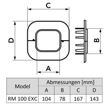Wandrosette (RM 100 - EXC), elfenbein (RAL 9002)