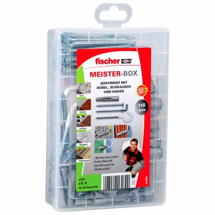 fischer Meister-Box Universaldübel UX + Schraube + Haken (118 Teile)