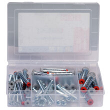 fischer Profi-Box DuoHM S PZ (52 Teile), Hohlraumdübel DuoHM, Panhead-Schraube, PZ-Antrieb