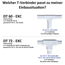 T-Verbinder (DT 60 - EXC) für TB 72 - EXC Kanäle, elfenbein (RAL 9002)