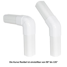 Kurve/Bogen 90°-135° FLEXIBEL hoch (CAS 100 - EXC), braun