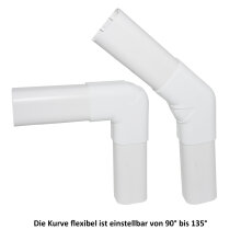 Kurve/Bogen 90°-135° FLEXIBEL flach (CPS 100 - EXC), weiß
