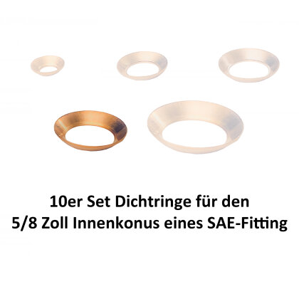10er Set Dichtringe für 5/8" SAE 45° Innenkonus-Verbindungen