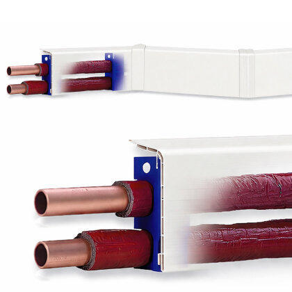 HZ-Sockelleiste, 2m, weiß (SLF-28) - für Heizung/Klimaanlagen Rohre bis Ø 28mm