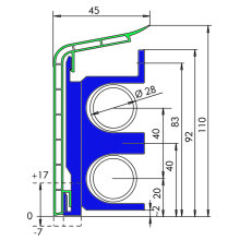 HZ-Sockelleiste, 2m, weiß (SLF-28) - für Heizung/Klimaanlagen Rohre bis Ø 28mm