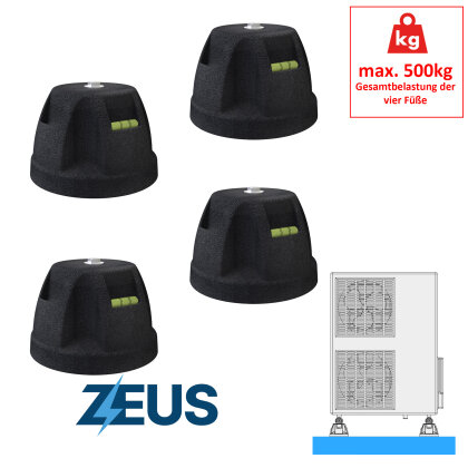 4x Antivibrationsfuß ZEUS,  Höhe 107 mm (500kg gesamt) SCD500277
