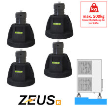 4x Antivibrationsfuß ZEUS R,  Höhe 130-150 mm (500kg gesamt)
