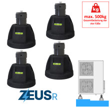 4x Antivibrationsfuß ZEUS R,  Höhe 130-150 mm...