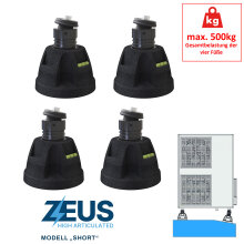 4x Antivibrationsfuß ZEUS HA short, Höhe 150-205 mm  & Neigung 0-15° (500kg gesamt) SCD500279
