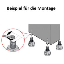 4x Antivibrationsfuß ZEUS HA short, Höhe 150-205 mm  & Neigung 0-15° (500kg gesamt) SCD500279