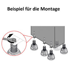 6x Antivibrationsfuß ZEUS HA long, Höhe 200-255 mm  & Neigung 0-15° (500kg gesamt) SCD500351