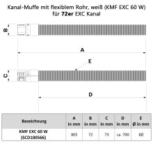 Kanal-Muffe mit flexiblem Rohr, weiß (KMF EXC 60 W)...