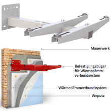 [B-Ware] TSCT Wandkonsole für gedämmte Fassaden (WDVS), Geeignet für Klimaanlagen Außengerät